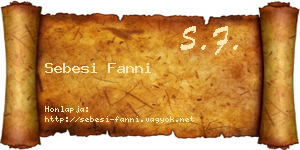 Sebesi Fanni névjegykártya